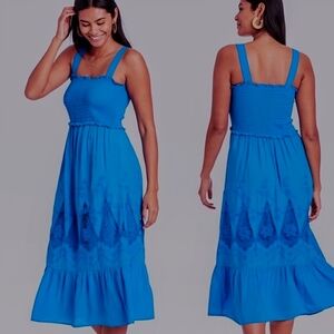 Knox Rose Blue Tiered Sundress Sleeveless Midi